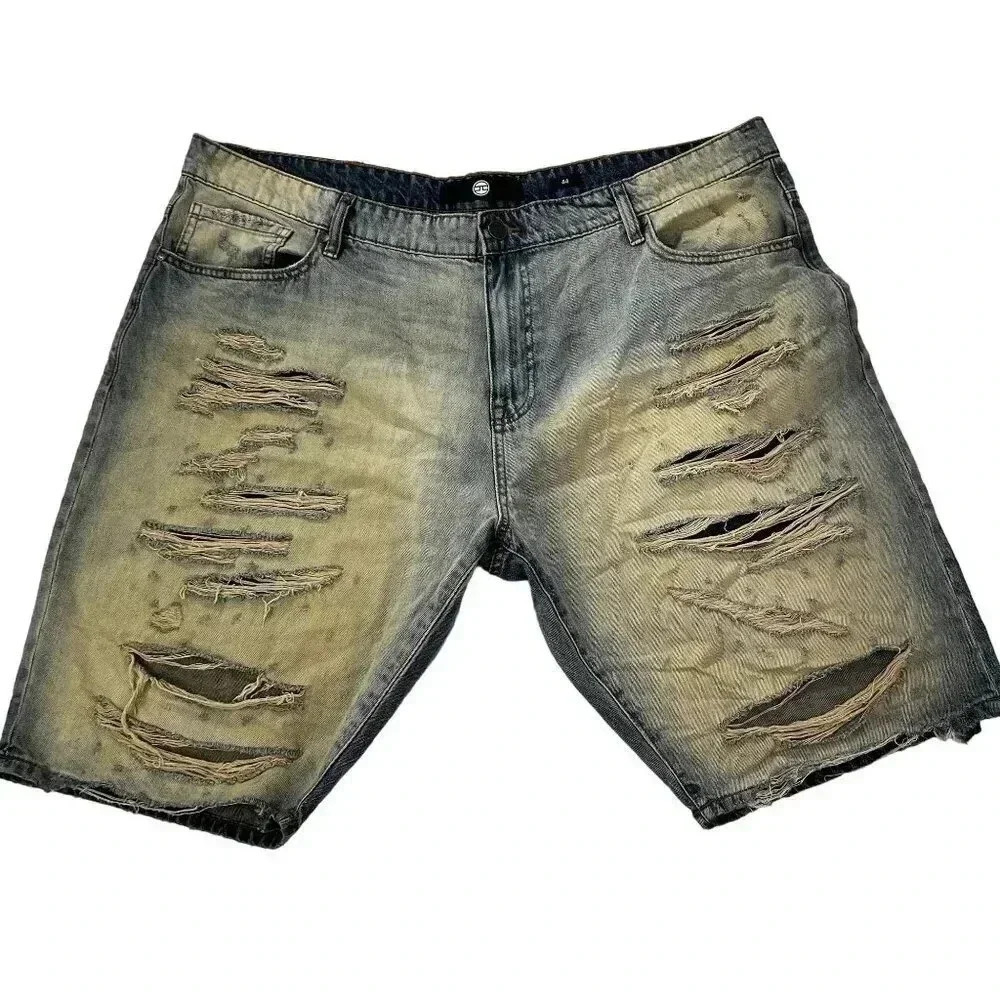 Jordan Craig Shredded Lager Men Shorts J3164SX Size 44 Blue Grunge Rock